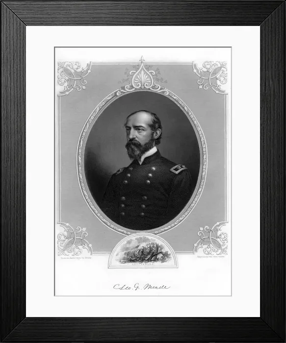 Framed Print : General George Meade, US Army officer and civil engineer, 1862-1867. Artist: Brady Framed Print : General George Meade, US Army officer and civil engineer, 1862-1867. Artist: Brady