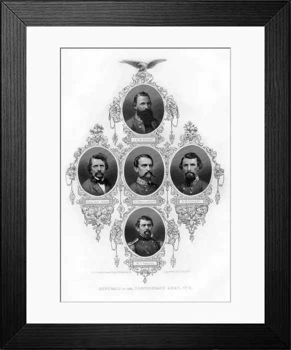Framed Print : Generals of the Confederate Army, 1862-1867. Artist: J Rogers Framed Print : Generals of the Confederate Army, 1862-1867. Artist: J Rogers