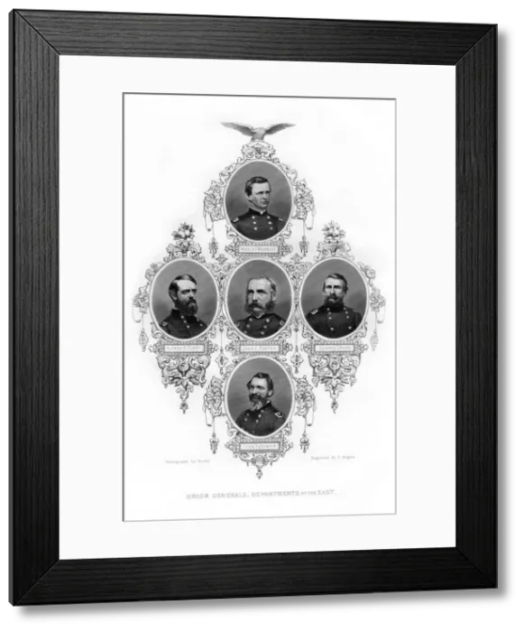 Framed Print : Union Civil War generals of the departments of the east, 1862-1867. Artist: J Rogers Framed Print : Union Civil War generals of the departments of the east, 1862-1867. Artist: J Rogers