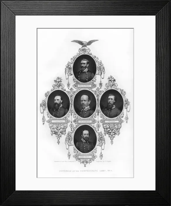 Framed Print : Generals of the Confederate Army, 1862-1867. Artist: J Rogers Framed Print : Generals of the Confederate Army, 1862-1867. Artist: J Rogers