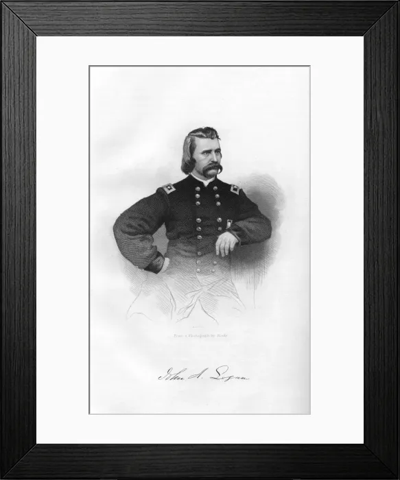 Framed Print : John Alexander Logan, Union soldier and politician, 1862-1867. Artist: J Rogers Framed Print : John Alexander Logan, Union soldier and politician, 1862-1867. Artist: J Rogers