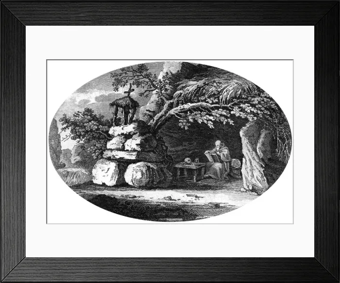 Framed Print : The Ancient Hermits, c19th century Framed Print : The Ancient Hermits, c19th century