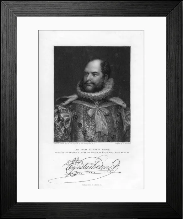 Framed Print : Prince Augustus Frederick, Duke of Sussex, 1840. Artist: H Robinson Framed Print : Prince Augustus Frederick, Duke of Sussex, 1840. Artist: H Robinson