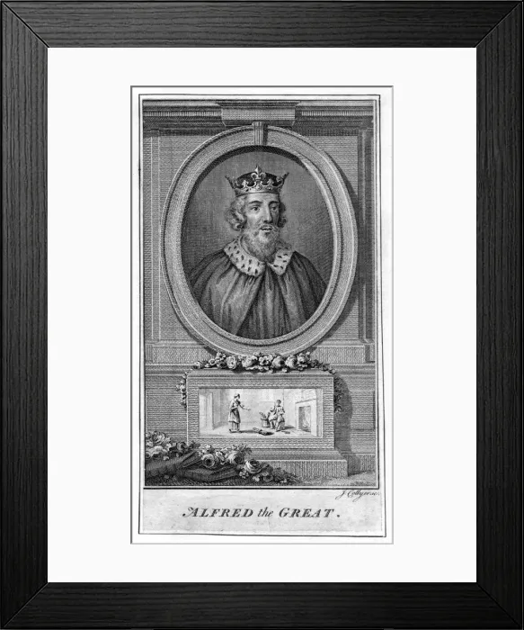 Framed Print : Alfred the Great, (18th century). Artist: J Collyer Framed Print : Alfred the Great, (18th century). Artist: J Collyer