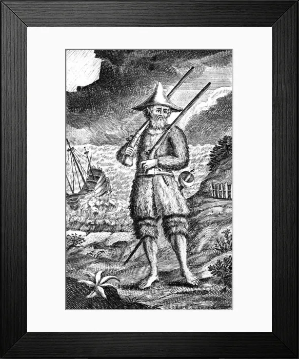 Framed Print : Robinson Crusoe, c1719