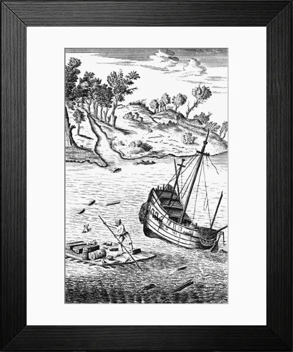 Framed Print : Robinson Crusoe Saving His Goods out of the wreck of the Ship, c1719 Framed Print : Robinson Crusoe Saving His Goods out of the wreck of the Ship, c1719
