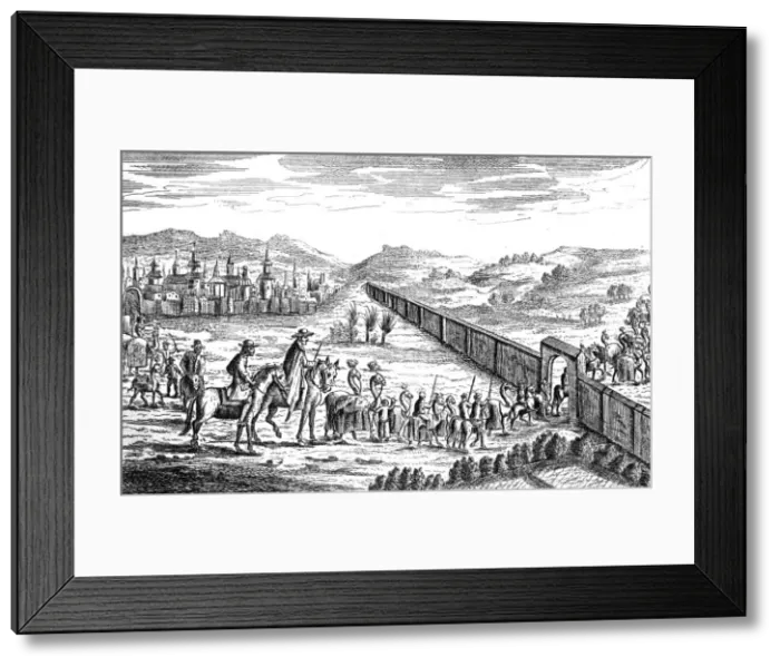 Framed Print : Robinson Crusoe with the Muscovite Caravan, c1719 Framed Print : Robinson Crusoe with the Muscovite Caravan, c1719