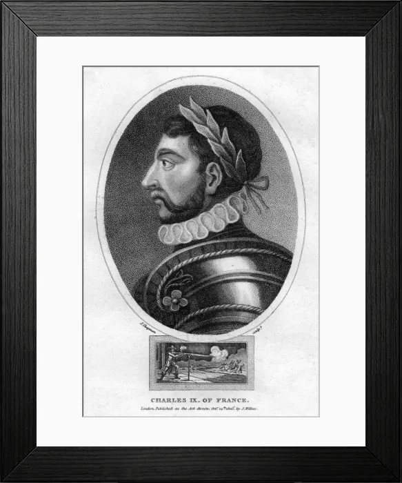 Framed Print : Charles IX, King of France, (1805). Artist: J Chapman Framed Print : Charles IX, King of France, (1805). Artist: J Chapman