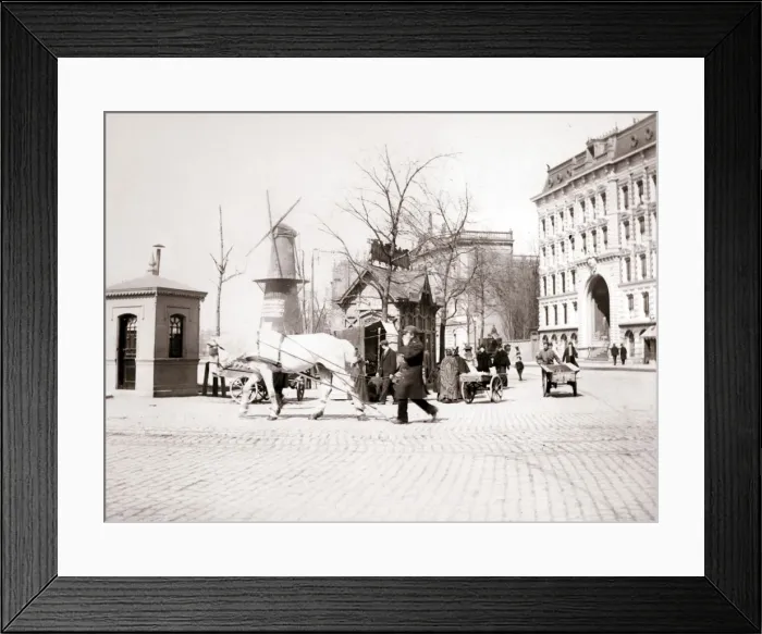 Framed Print : Man with horse, Rotterdam, 1898. Artist: James Batkin Framed Print : Man with horse, Rotterdam, 1898. Artist: James Batkin