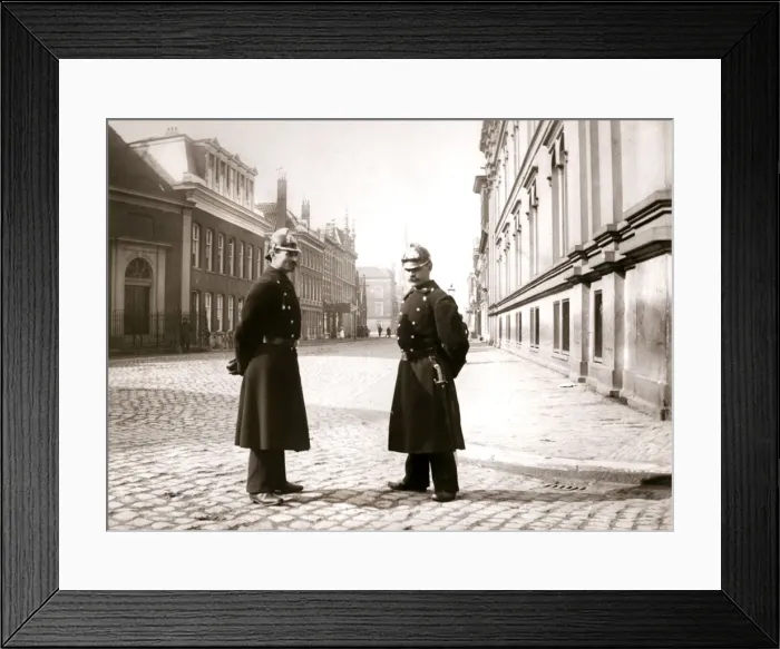 Framed Print : Policemen, Rotterdam, 1898. Artist: James Batkin Framed Print : Policemen, Rotterdam, 1898. Artist: James Batkin