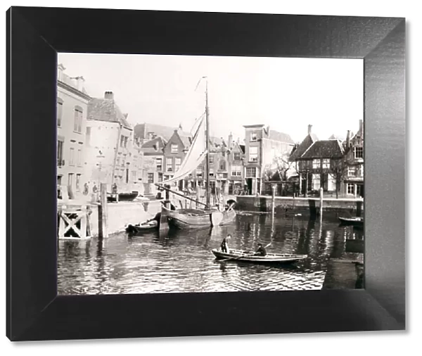 Canal yard, Dordrecht, Netherlands, 1898. Artist: James Batkin