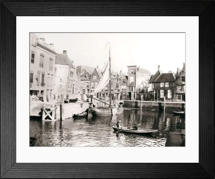 Framed Print : Canal yard, Dordrecht, Netherlands, 1898. Artist: James Batkin Framed Print : Canal yard, Dordrecht, Netherlands, 1898. Artist: James Batkin