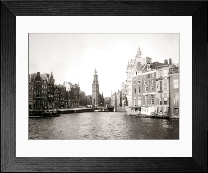 Framed Print : Canal, Amsterdam, 1898. Artist: James Batkin Framed Print : Canal, Amsterdam, 1898. Artist: James Batkin