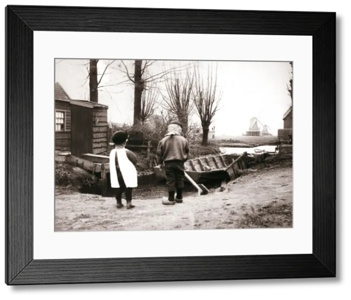 Framed Print : Children, Laandam, Netherlands, 1898. Artist: James Batkin Framed Print : Children, Laandam, Netherlands, 1898. Artist: James Batkin