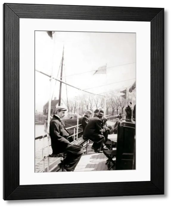 Framed Print : Boat passengers, Broek, Netherlands, 1898. Artist: James Batkin Framed Print : Boat passengers, Broek, Netherlands, 1898. Artist: James Batkin