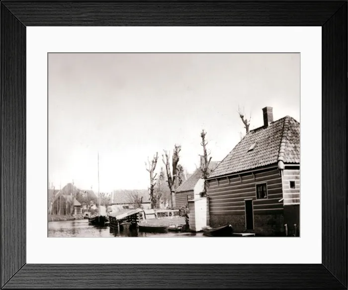 Framed Print : Canalside houses, Broek, Netherlands, 1898. Artist: James Batkin Framed Print : Canalside houses, Broek, Netherlands, 1898. Artist: James Batkin