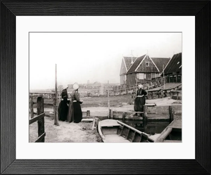Framed Print : Women in traditional dress, Marken Island, Netherlands, 1898. Artist: James Batkin Framed Print : Women in traditional dress, Marken Island, Netherlands, 1898. Artist: James Batkin
