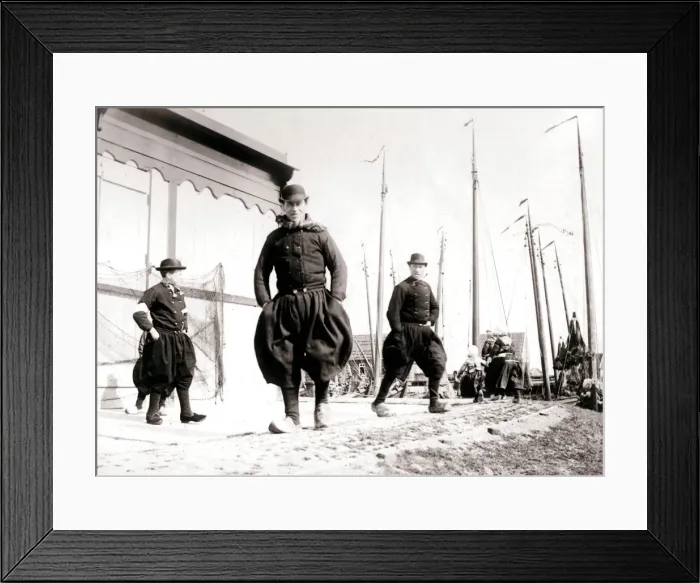 Framed Print : Men in traditional dress, Marken Island, Netherlands, 1898. Artist: James Batkin Framed Print : Men in traditional dress, Marken Island, Netherlands, 1898. Artist: James Batkin
