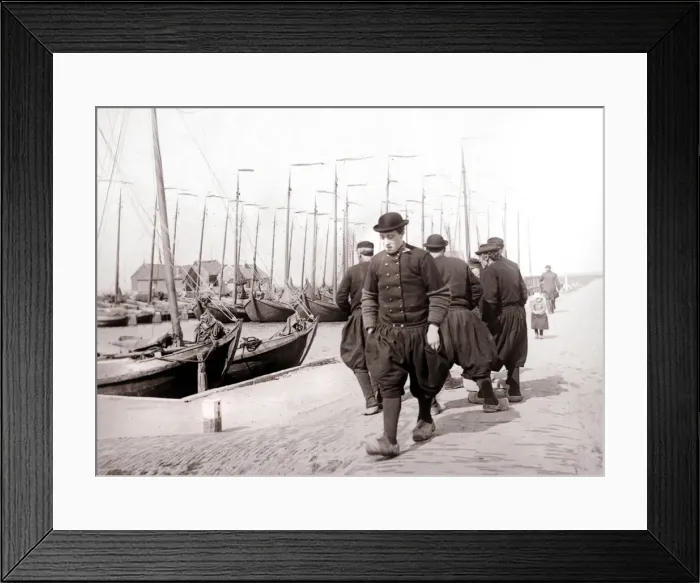 Framed Print : Men in traditional dress, Marken Island, Netherlands, 1898. Artist: James Batkin Framed Print : Men in traditional dress, Marken Island, Netherlands, 1898. Artist: James Batkin