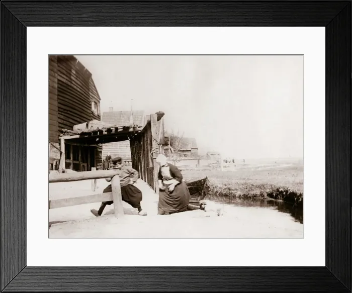 Framed Print : Children playing, Marken Island, Netherlands, 1898. Artist: James Batkin Framed Print : Children playing, Marken Island, Netherlands, 1898. Artist: James Batkin