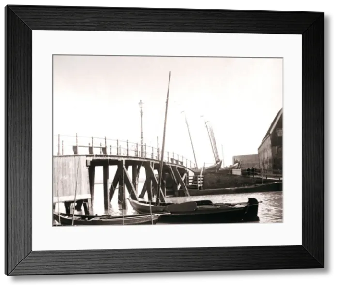 Framed Print : Canal boats, Marken Island, Netherlands, 1898. Artist: James Batkin Framed Print : Canal boats, Marken Island, Netherlands, 1898. Artist: James Batkin