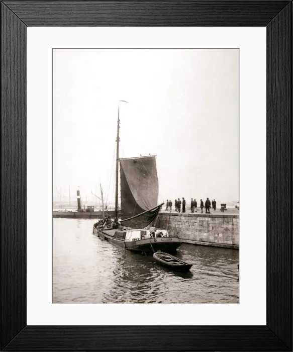 Framed Print : Canal boat, Marken Island, Netherlands, 1898. Artist: James Batkin Framed Print : Canal boat, Marken Island, Netherlands, 1898. Artist: James Batkin
