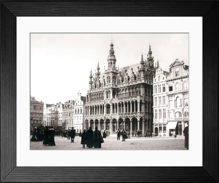 Framed Print : Market Square, Brussels, 1898. Artist: James Batkin Framed Print : Market Square, Brussels, 1898. Artist: James Batkin