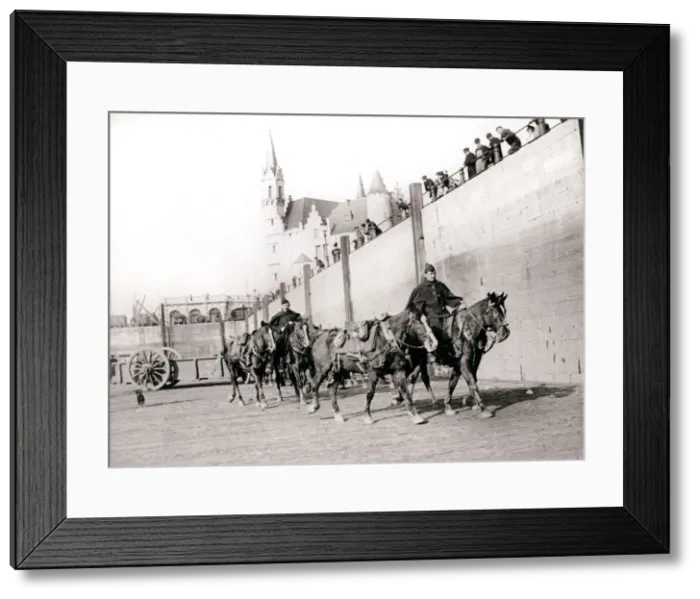 Framed Print : Horseriders, Antwerp, 1898. Artist: James Batkin Framed Print : Horseriders, Antwerp, 1898. Artist: James Batkin