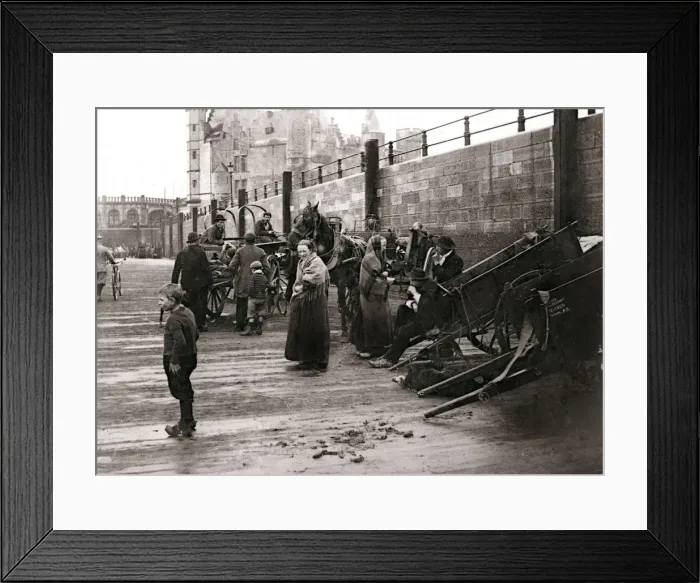 Framed Print : Street scene, Antwerp, 1898. Artist: James Batkin Framed Print : Street scene, Antwerp, 1898. Artist: James Batkin