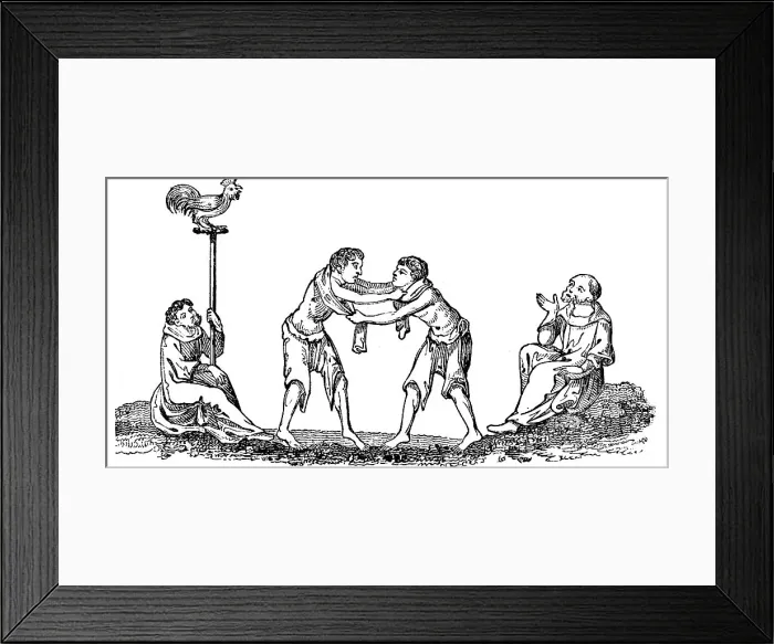 Framed Print : Ancient Wrestling, (1833) Framed Print : Ancient Wrestling, (1833)