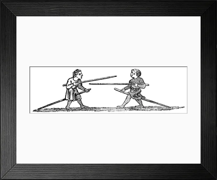 Framed Print : Boys Tilting in Pastime, 14th century, (1833) Framed Print : Boys Tilting in Pastime, 14th century, (1833)