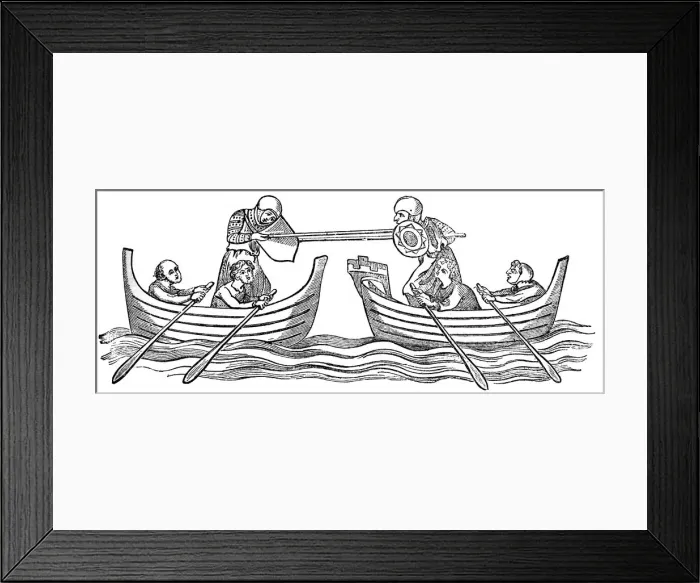 Framed Print : Boat Tilting, 14th century, (1833) Framed Print : Boat Tilting, 14th century, (1833)
