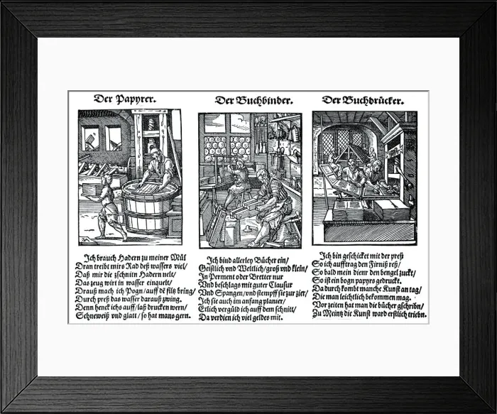 Framed Print : German book manufacture in the 16th century, (1903)