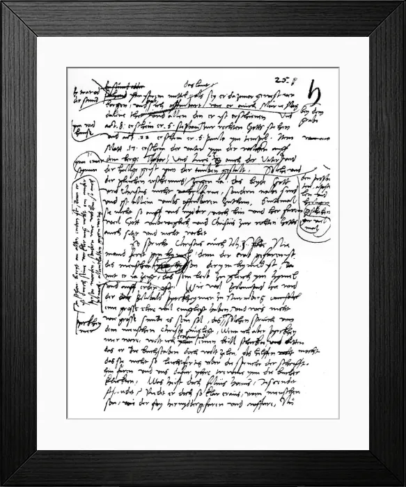 Framed Print : Facsimile of Martin Luthers handwriting, 1903 Framed Print : Facsimile of Martin Luthers handwriting, 1903