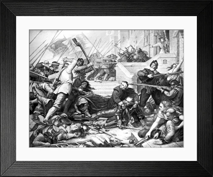 Framed Print : The Defence of Basing House, 1640s, (19th century) Framed Print : The Defence of Basing House, 1640s, (19th century)