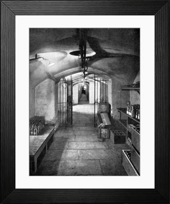 Framed Print : Wine cellars of the House of Commons, Westminster, c1905 Framed Print : Wine cellars of the House of Commons, Westminster, c1905