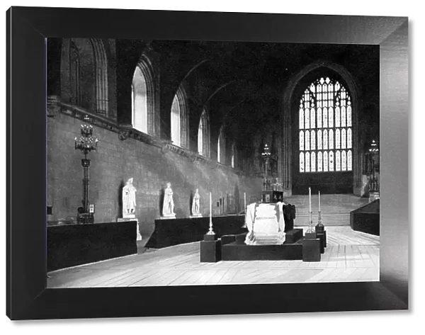 The lying in state of William Gladstone, Westminster Hall, London, 1898 (c1905). Artist: John Benjamin Stone