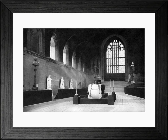 Framed Print : The lying in state of William Gladstone, Westminster Hall, London, 1898 (c1905). Artist: John Benjamin Stone