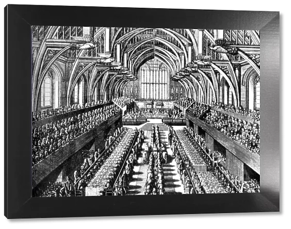 The coronation ceremony of James II in Westminster Hall, London, 1685 (c1905)
