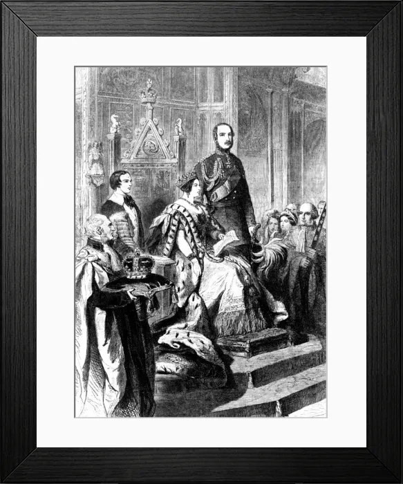 Framed Print : The opening of Parliament by Queen Victoria, 1856 (c1905) Framed Print : The opening of Parliament by Queen Victoria, 1856 (c1905)