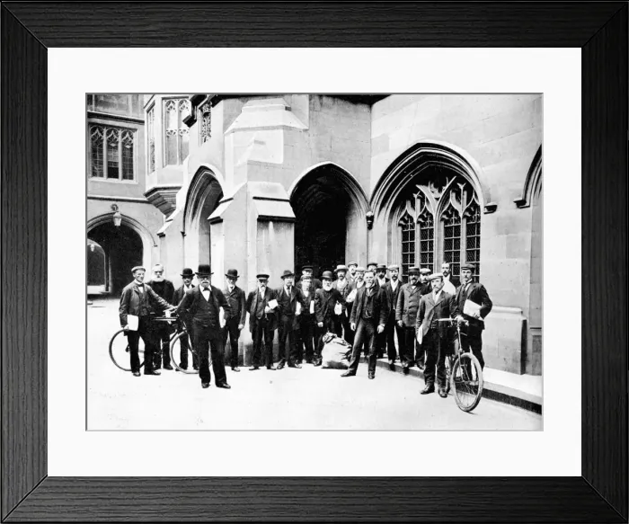 Framed Print : Group of Vote Office messengers, Houses of Parliament, Westminster, London, c1905 Framed Print : Group of Vote Office messengers, Houses of Parliament, Westminster, London, c1905