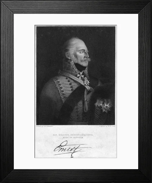 Framed Print : Ernest Augustus I of Hanover, King of Hanover, 19th century. Artist: H R Cook