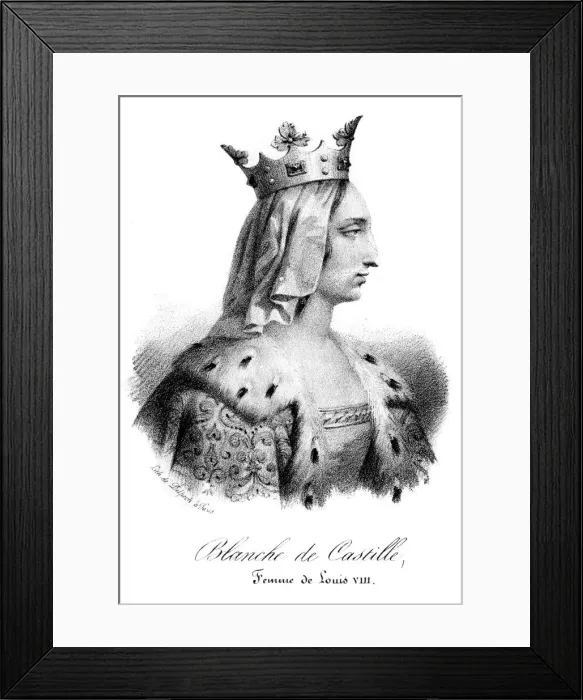 Framed Print : Blanche of Castile, wife of Louis VIII of France, (19th century). Artist: Delpech Framed Print : Blanche of Castile, wife of Louis VIII of France, (19th century). Artist: Delpech