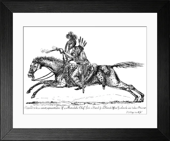 Framed Print : Mameluke chief, 1798. Artist: James Gillray Framed Print : Mameluke chief, 1798. Artist: James Gillray