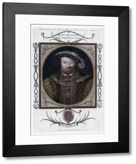 Framed Print : Henry VIII of England, (1784). Artist: John Goldar Framed Print : Henry VIII of England, (1784). Artist: John Goldar