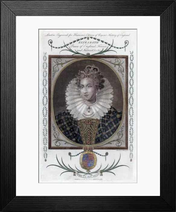 Framed Print : Queen Elizabeth of England, (1784). Artist: Woodman & Mutlow Framed Print : Queen Elizabeth of England, (1784). Artist: Woodman & Mutlow