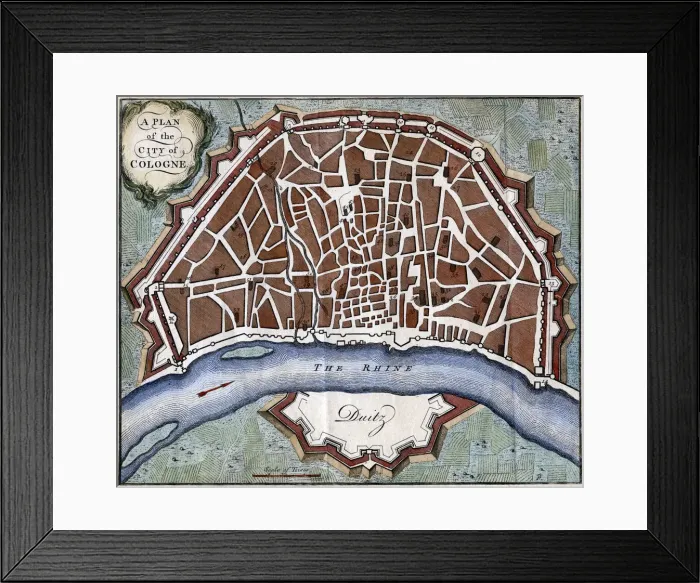Framed Print : A plan of the city of Cologne Framed Print : A plan of the city of Cologne