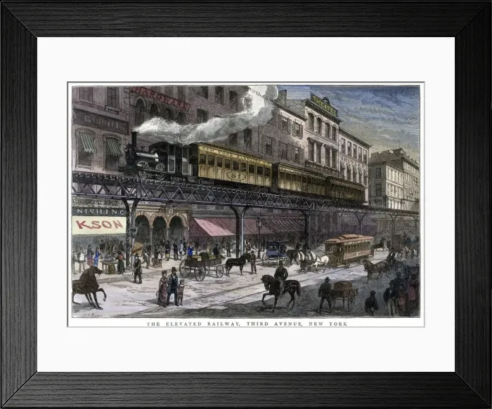 Framed Print : The Elevated Railway, Third Avenue, New York, 1879 Framed Print : The Elevated Railway, Third Avenue, New York, 1879