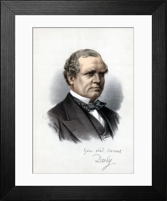 Framed Print : Edward Henry Stanley, 15th Earl of Derby, Prime Minister of the United Kingdom, c1890. Artist: Cassell, Petter & Galpin Framed Print : Edward Henry Stanley, 15th Earl of Derby, Prime Minister of the United Kingdom, c1890. Artist: Cassell, Petter & Galpin