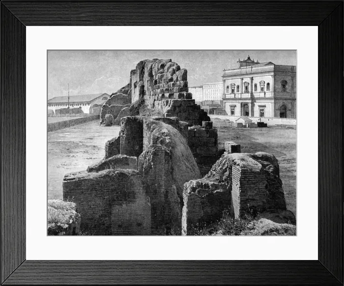 Framed Print : Remains of the Servian wall near the railway station, Rome, 1902 Framed Print : Remains of the Servian wall near the railway station, Rome, 1902